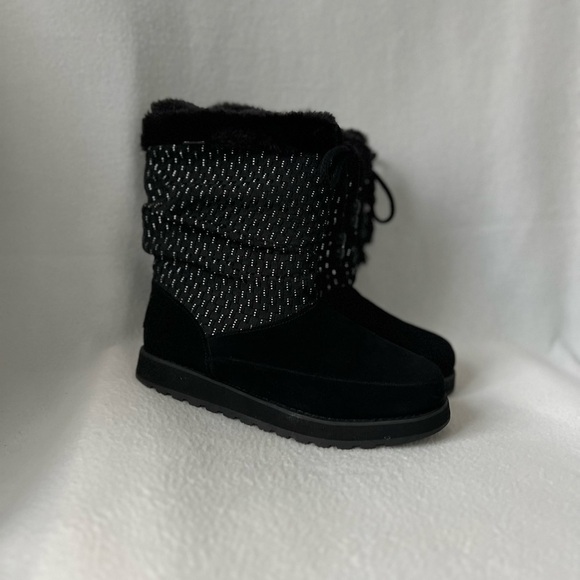 Skechers Size 6 Faux Fur Lining Leather Suede Winter Boots - Picture 1 of 16